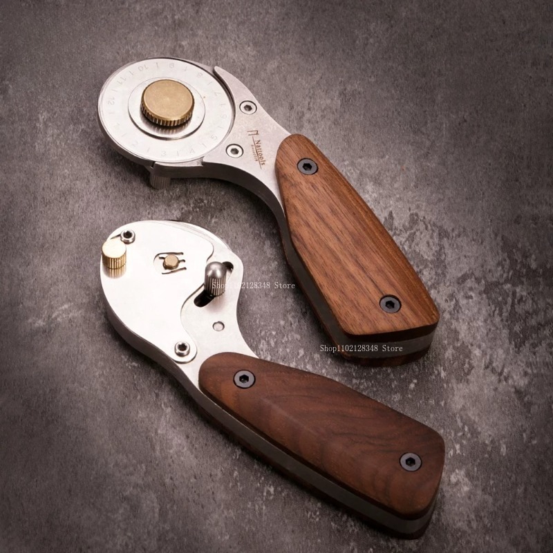 Leatherwork Projects - Natural Wooden Handle All-metal Roller Cutter