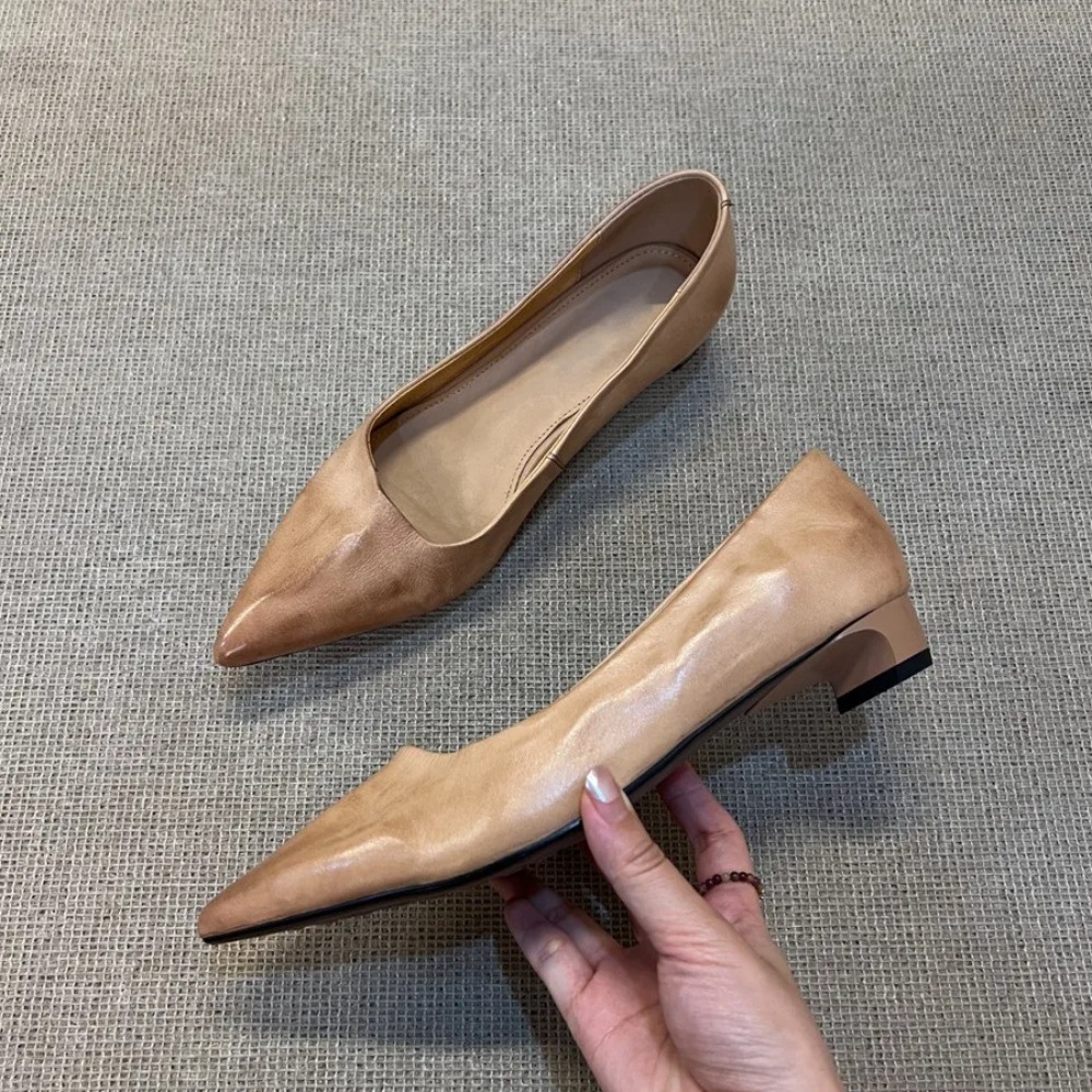 Leather Working - Low-Heel Leather Mary Janes Women's Slip-On