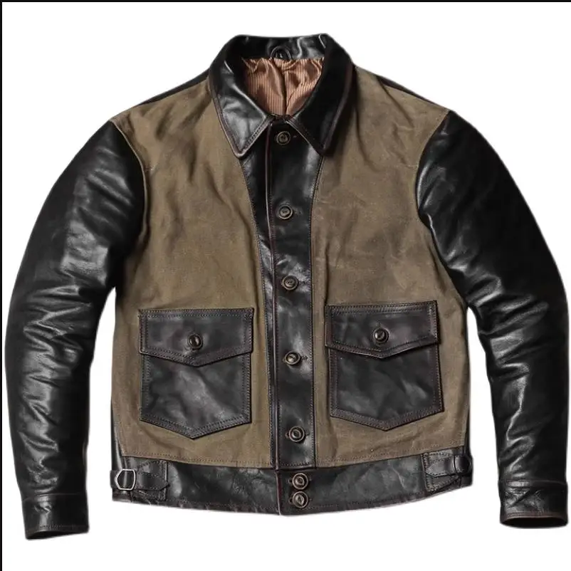 Leather Work Jacket - CC Shop Best.Plus size Spring real