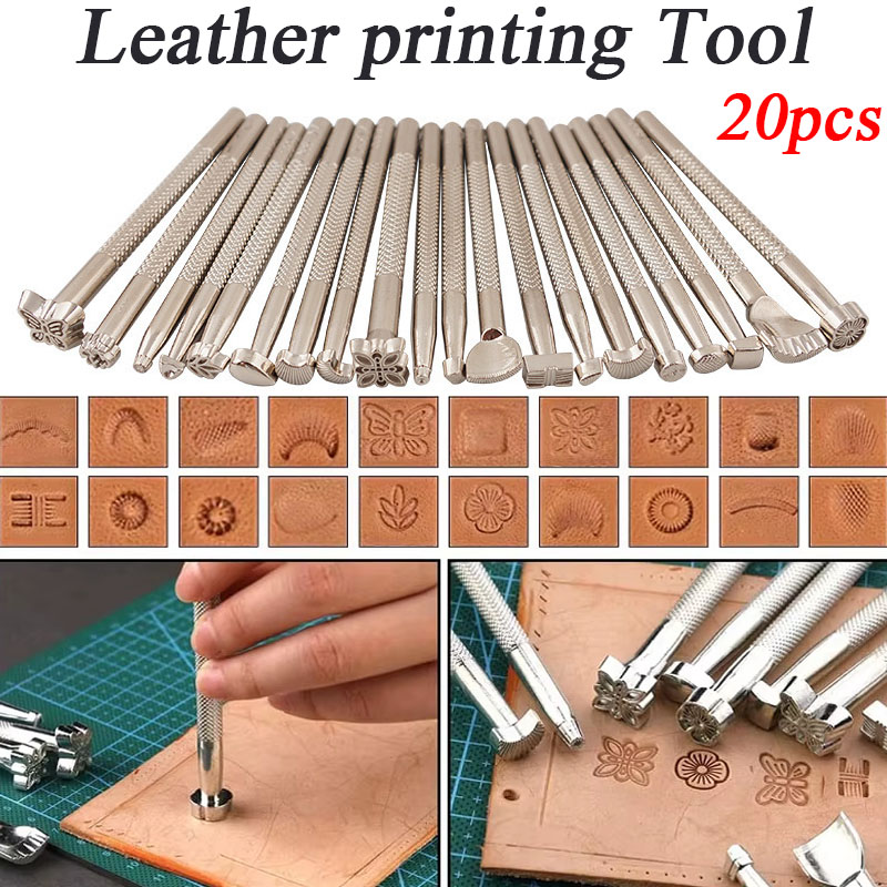 20pcs Leather Seal Carving Too - Leatherwork Kit 评论和价格