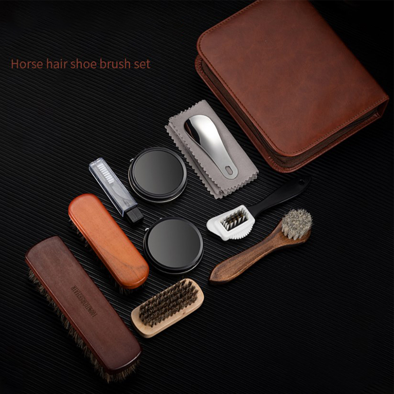 HorseHair Shoe Brush Set Leath - Leatherwork Kit 评论和价格