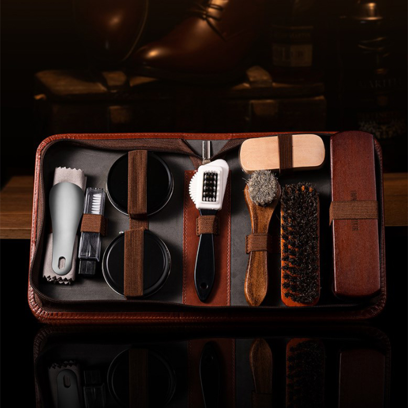 HorseHair Shoe Brush Set Leath - Leatherwork Kit 评论和价格