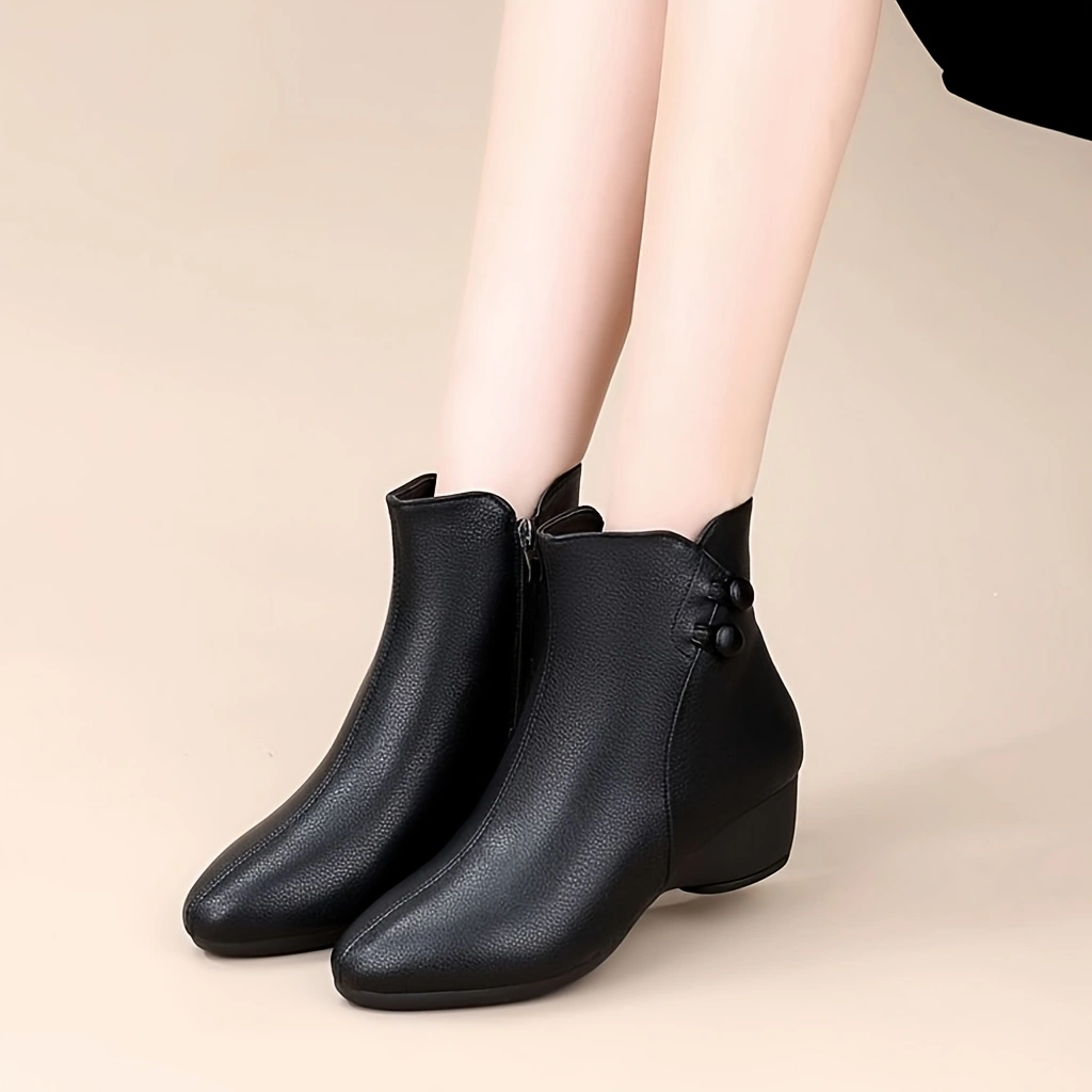 Women Mid Wedge Heel Ankle Boo - Vintage Leatherwork 评论和价格