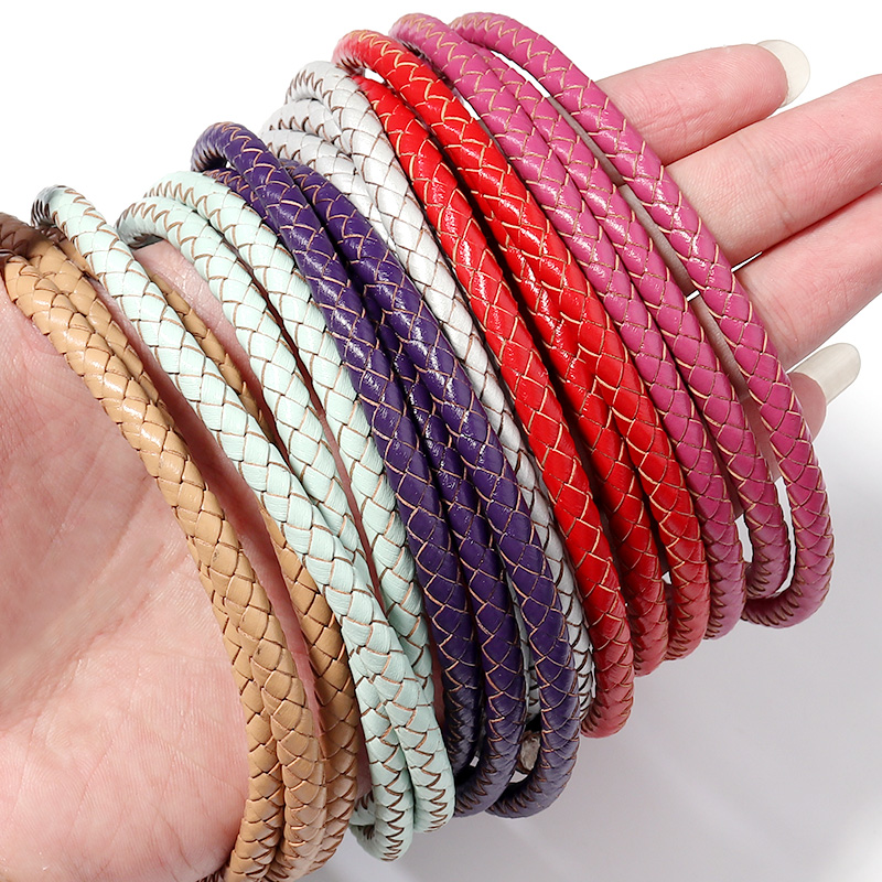 1M/Lot 6mm Braided Genuine Lea - Leatherwork Thread 评论和价格