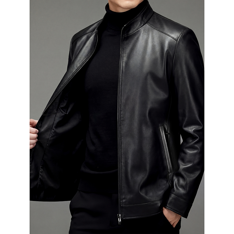 100% sheepskin genuine leather - Leather Work Jacket 评论和价格