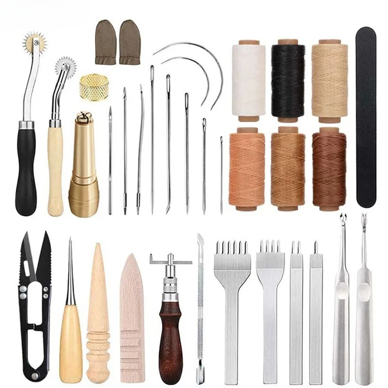 25Pcs Leather Working Tools Fo - Leatherwork Hole Punch 评论和价格