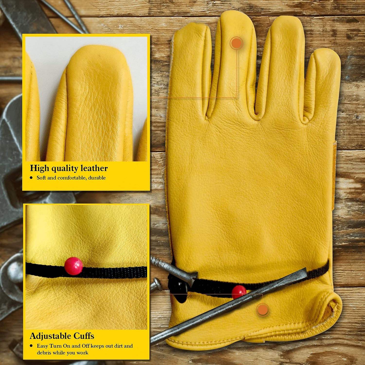 Yellow Cowhide Leather Gardeni - Leatherwork Repairs 评论和价格