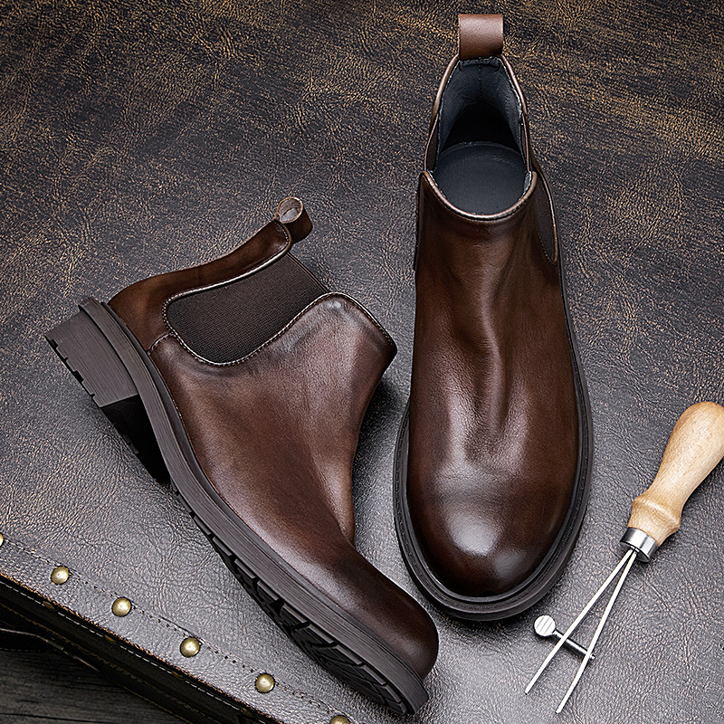 Men's Autumn Motorcycle Boots  - Vintage Leatherwork 评论和价格