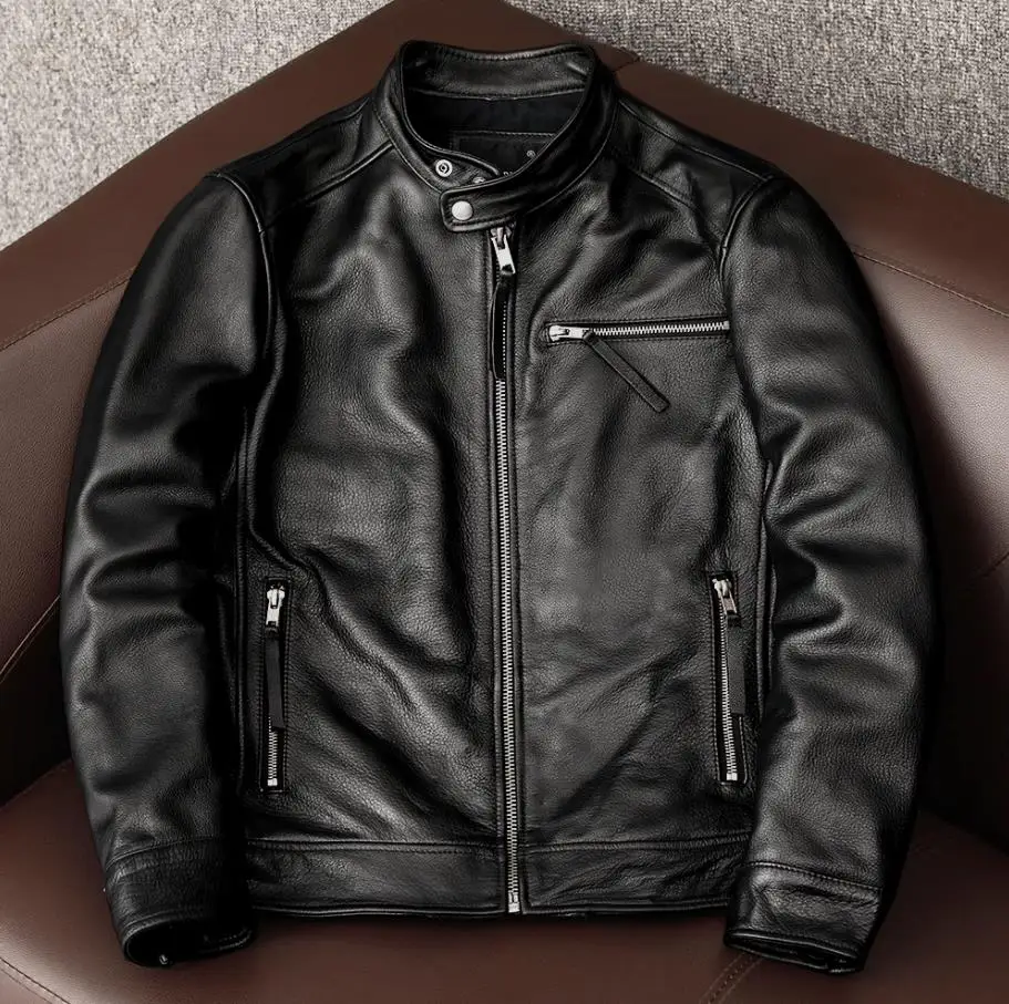 Wholesales.100% real cowhide C - Leather Work Jacket 评论和价格