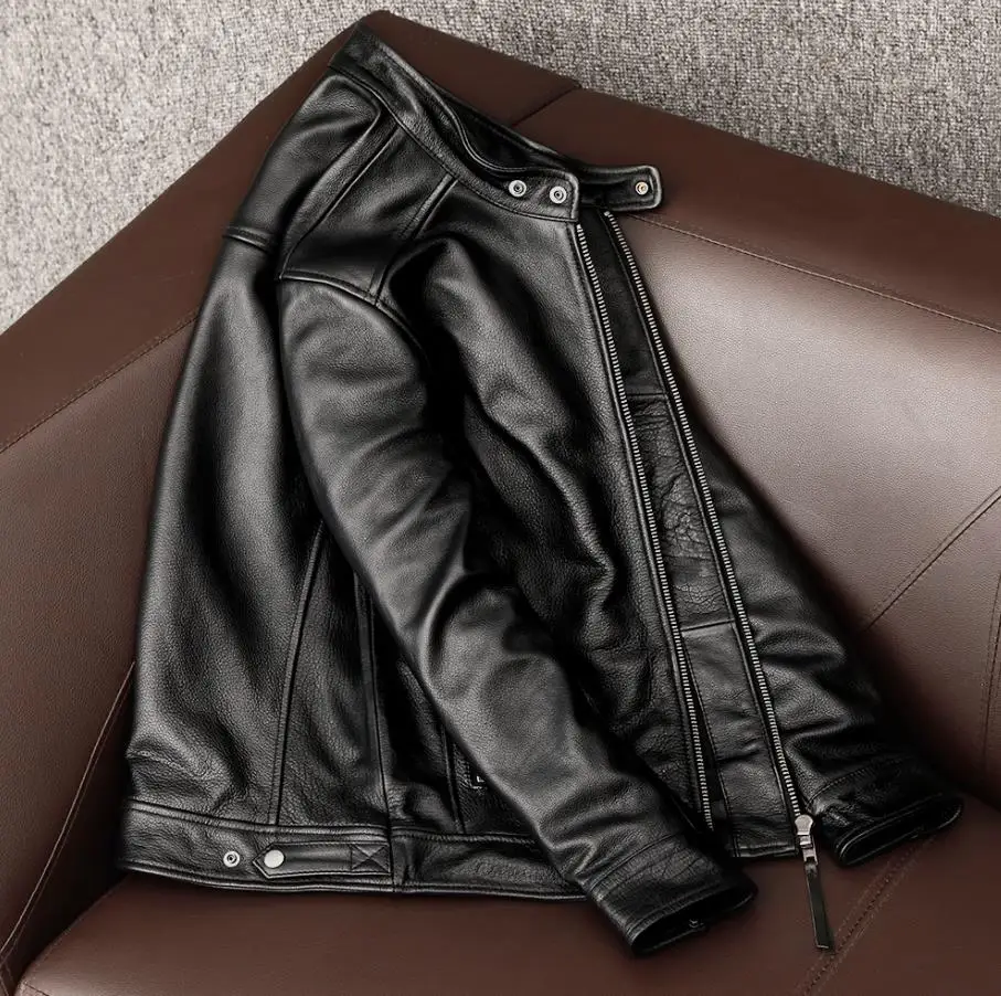 Wholesales.100% real cowhide C - Leather Work Jacket 评论和价格